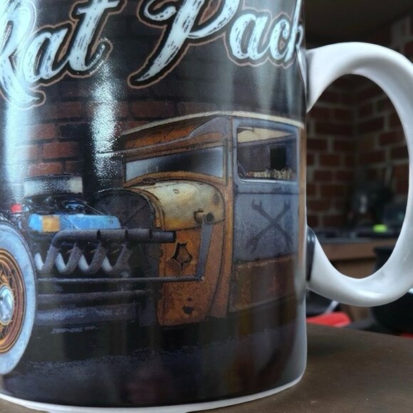 Snap-On “Rat Pack” Hot Rod Mug • Vintage Mechanic Coffee Cup • Rat Rod Garage Ar - Picture 4 of 7